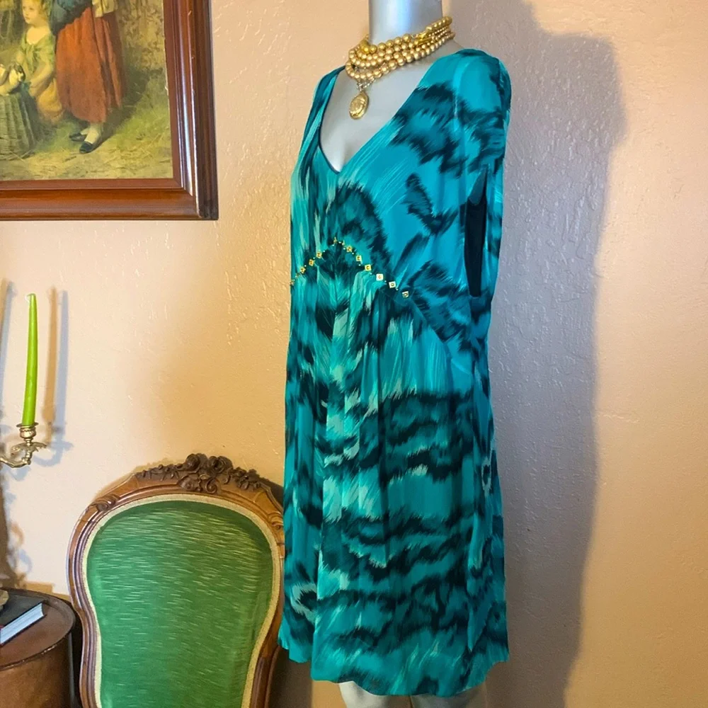 Diane Von Furstenberg Embellished Simea Silk Dress.  Sz 8
